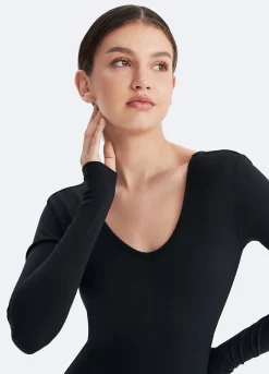 Langärmeliger U-Back-Bodysuit
