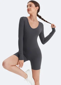 Langärmeliger U-Back-Bodysuit