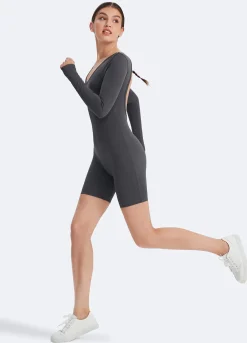 Langärmeliger U-Back-Bodysuit