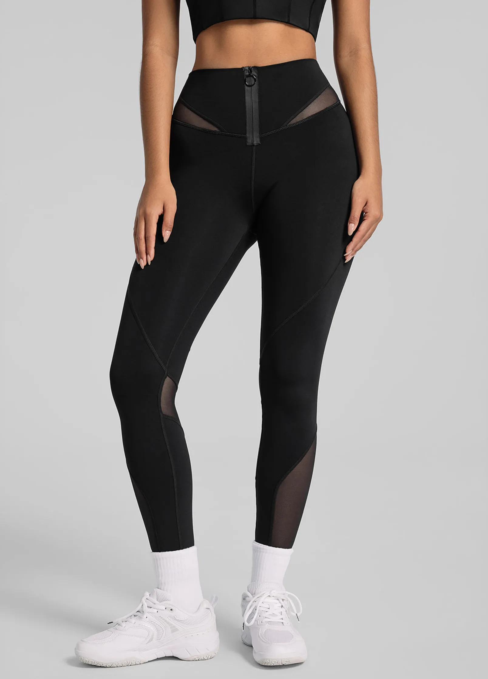 Leggings mit Mesh-Einsätzen