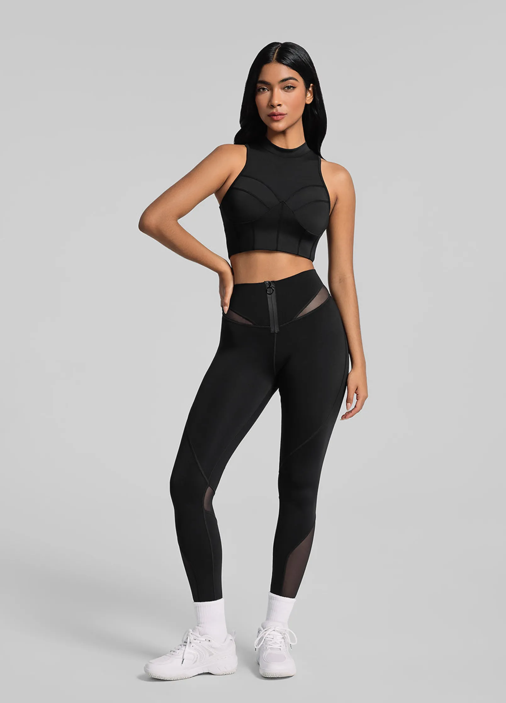 Leggings mit Mesh-Einsätzen