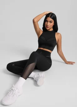 Leggings mit Mesh-Einsätzen