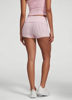 Micro-Shorts aus Zopfstrick