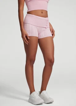 Micro-Shorts aus Zopfstrick