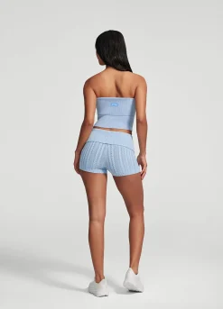 Micro-Shorts aus Zopfstrick