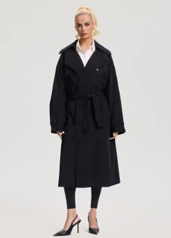 Oversized Doppelreiher-Trenchcoat