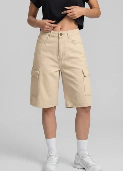 Relaxed Cargo Denim Shorts