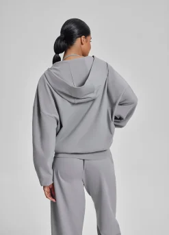 Relaxed Oversized Full Zipper Kangaroo Pockets Soft Hoodie