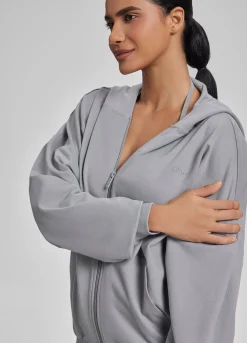 Relaxed Oversized Full Zipper Kangaroo Pockets Soft Hoodie