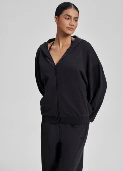 Relaxed Oversized Full Zipper Kangaroo Pockets Soft Hoodie
