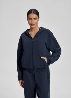Relaxed Oversized Full Zipper Kangaroo Pockets Soft Hoodie