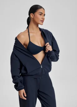Relaxed Oversized Full Zipper Kangaroo Pockets Soft Hoodie