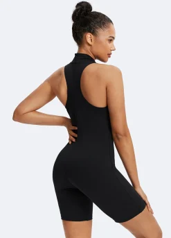Ärmelloser Bodysuit mit hohem Halsausschnitt