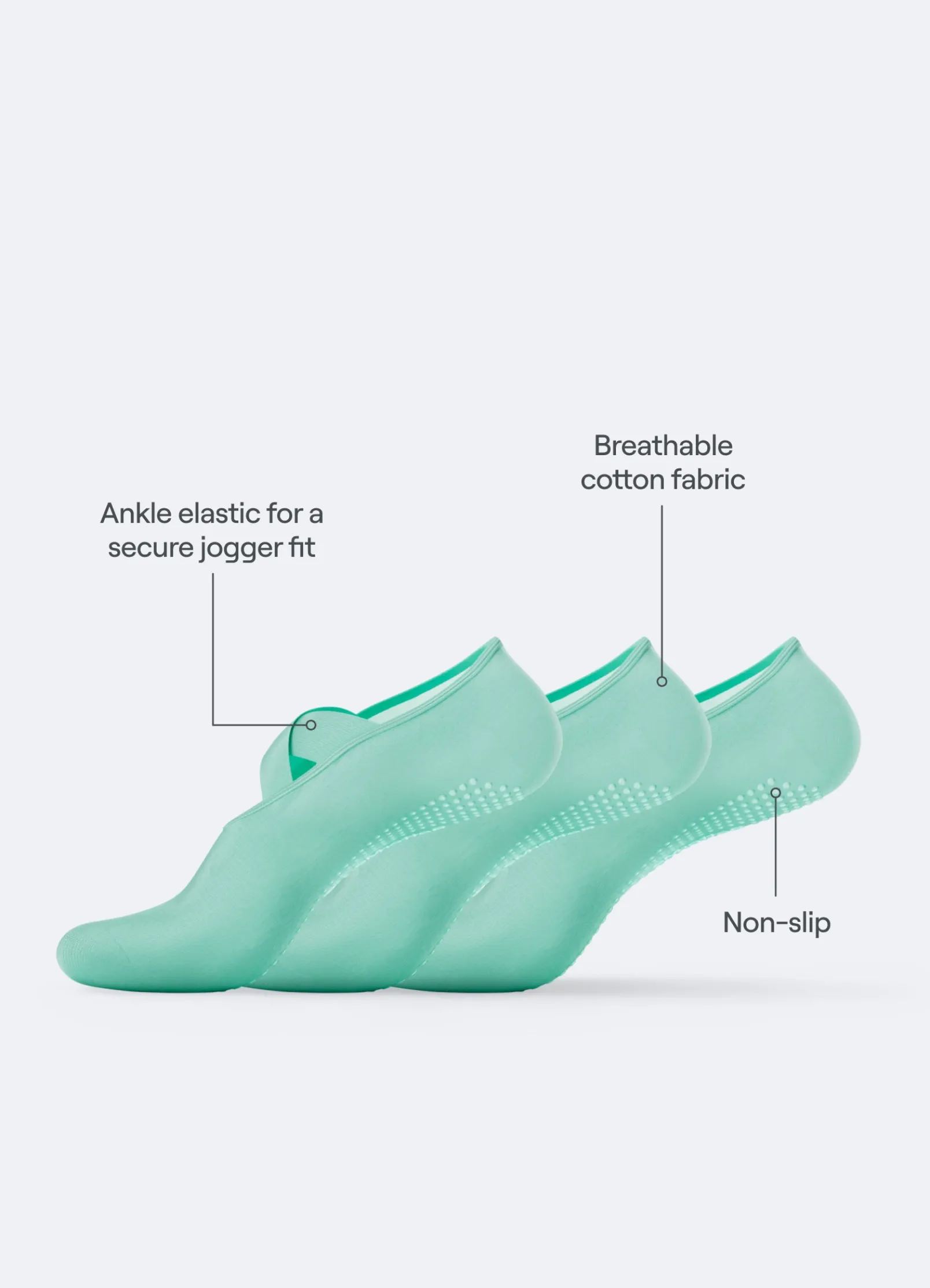 Rutschfeste Pilates-Socken | 3er-Pack