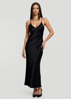 Satin-Maxikleid im Slip-Stil