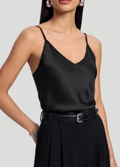Satin-Top mit V-Ausschnitt