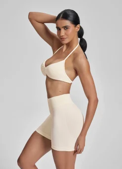 SculptMe Halterneck Backless Strappy Functional Twill Knit Bra
