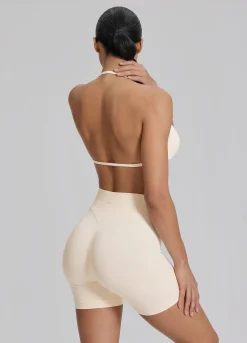 SculptMe Halterneck Backless Strappy Functional Twill Knit Bra