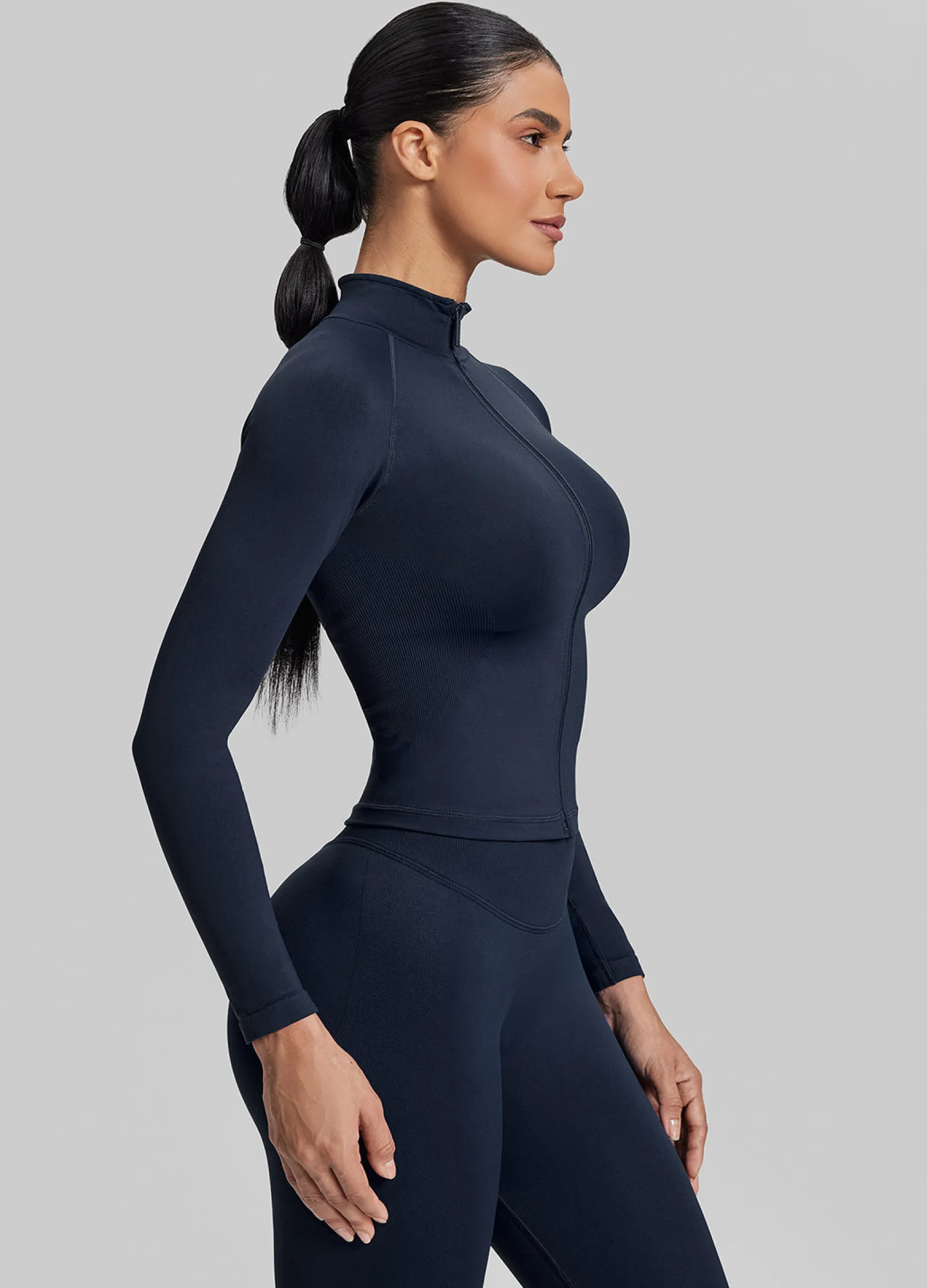SculptMe Longline Full Zipper Seamless Breathable Warm Jacket