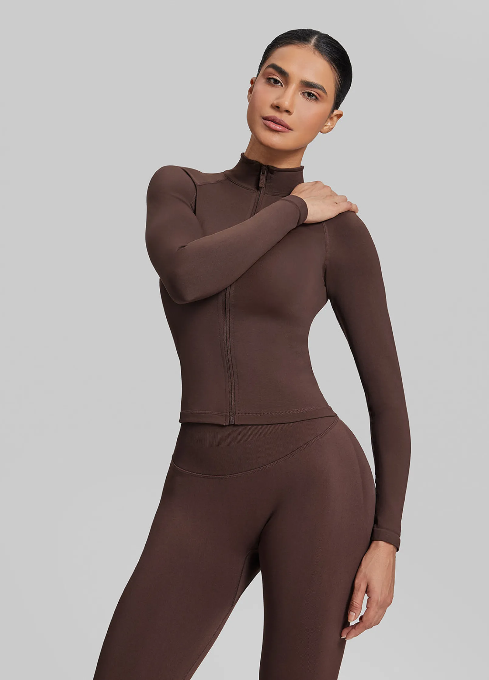SculptMe Longline Full Zipper Seamless Breathable Warm Jacket