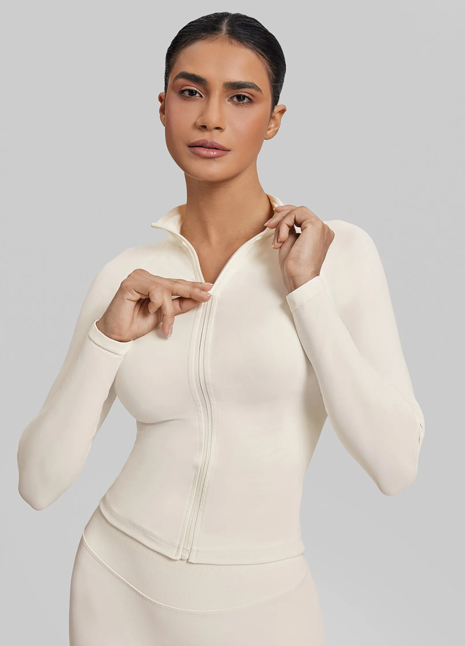 SculptMe Longline Full Zipper Seamless Breathable Warm Jacket