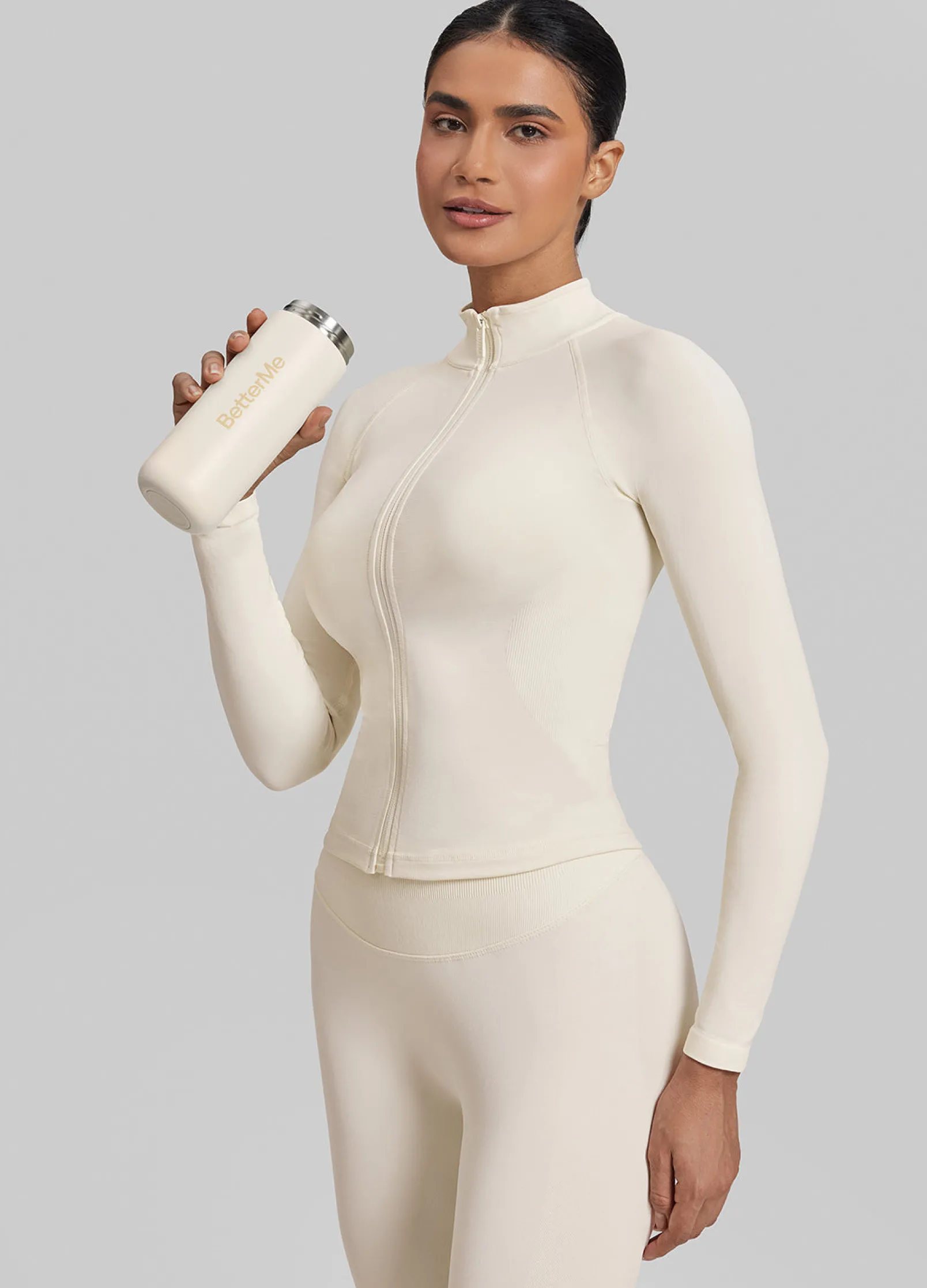 SculptMe Longline Full Zipper Seamless Breathable Warm Jacket