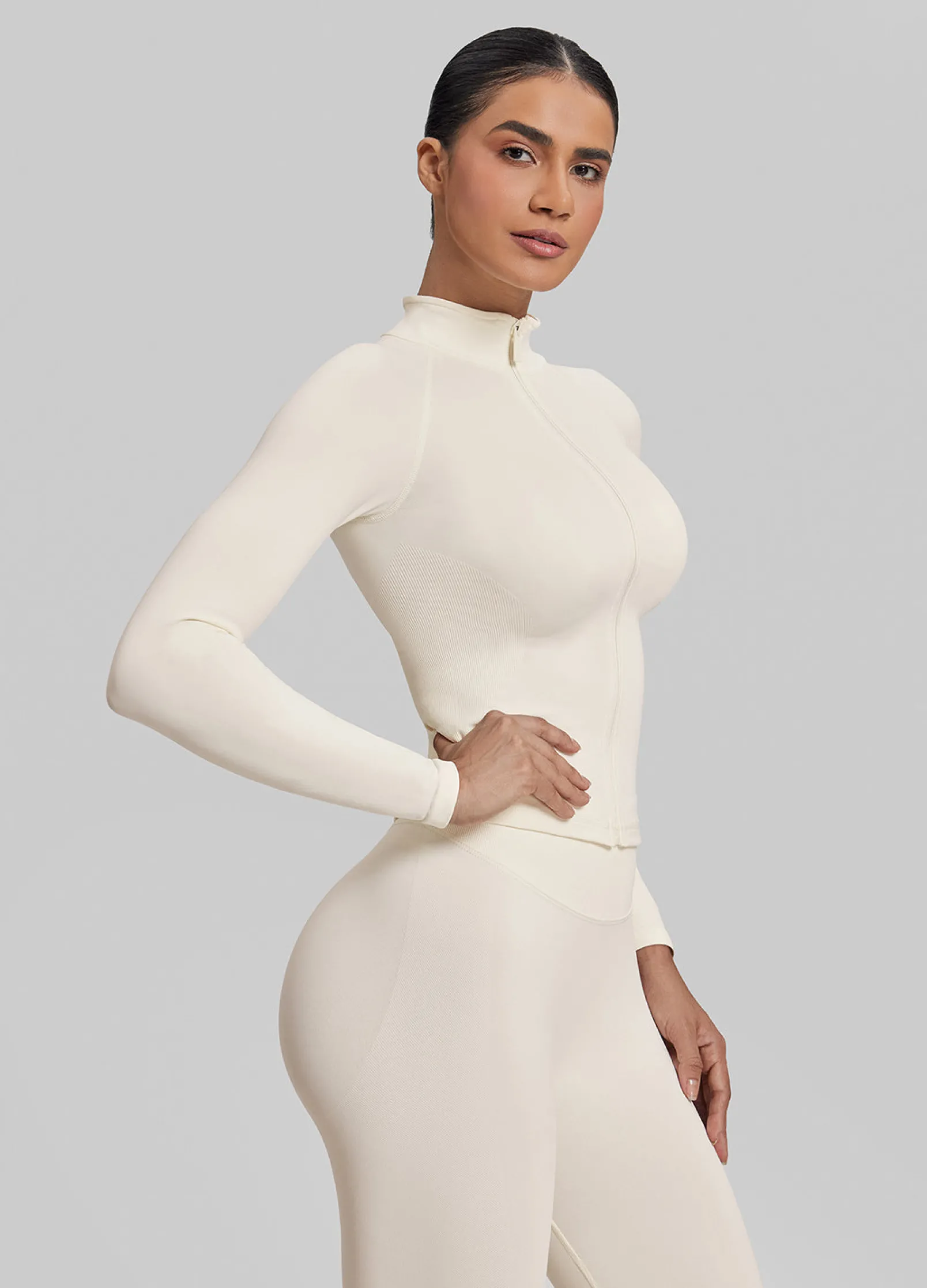 SculptMe Longline Full Zipper Seamless Breathable Warm Jacket