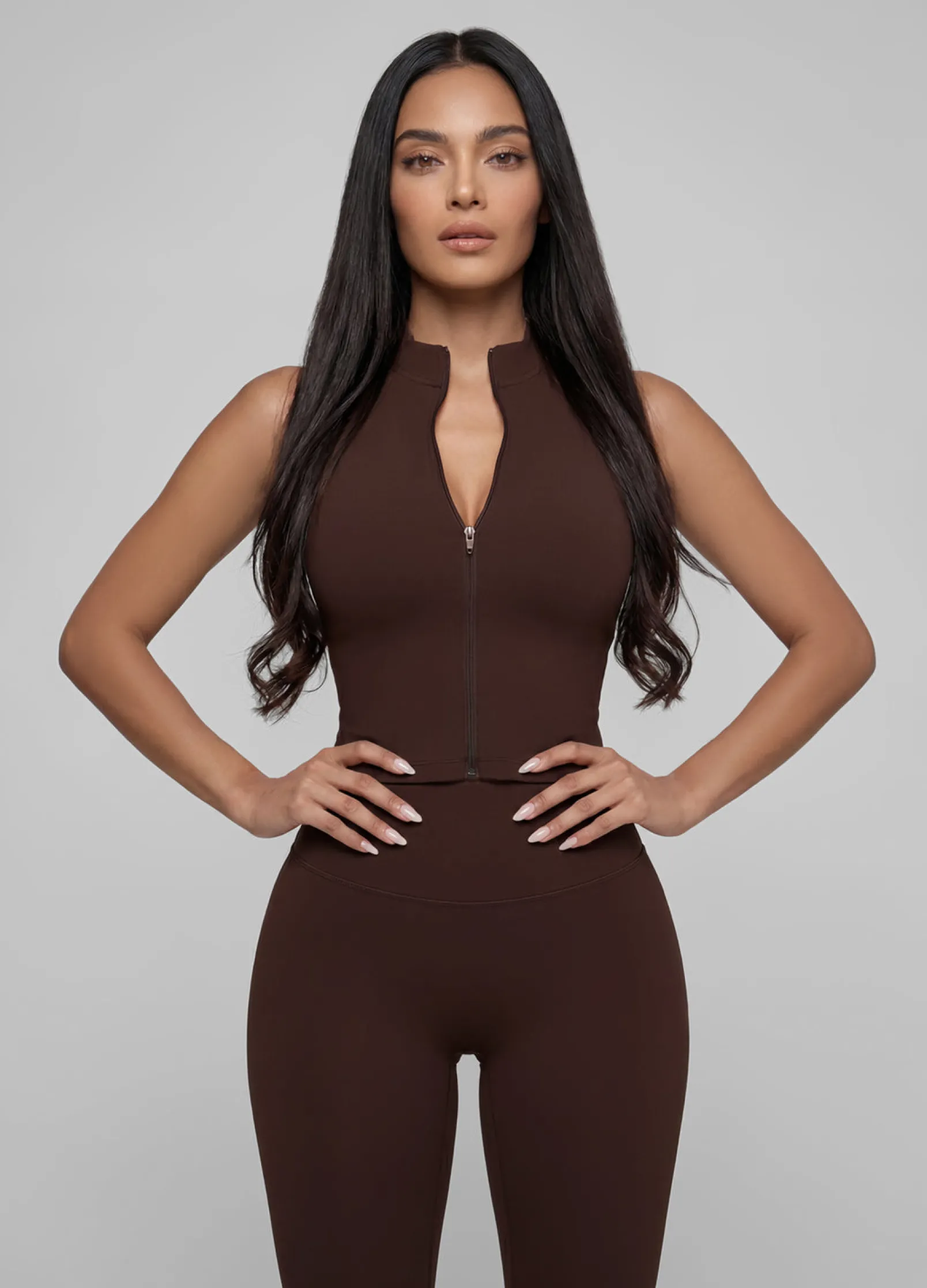 Sculpt Zip Crop Weste