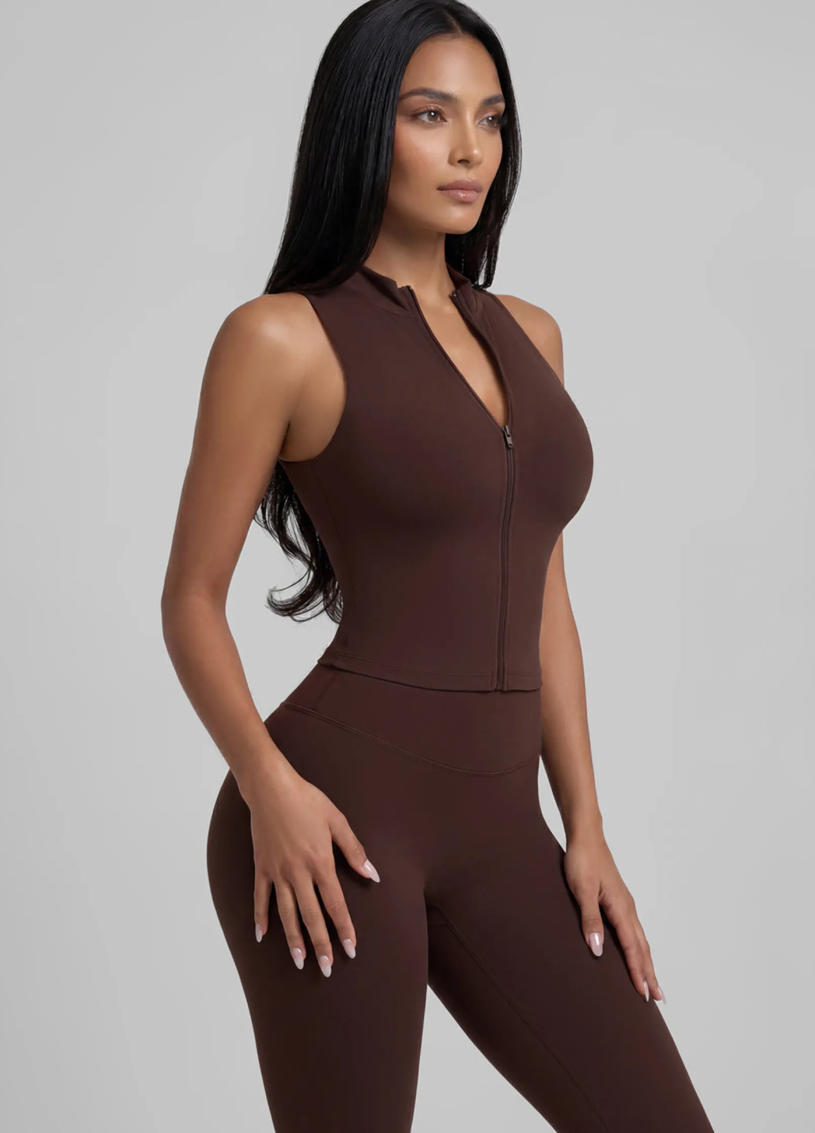 Sculpt Zip Crop Weste