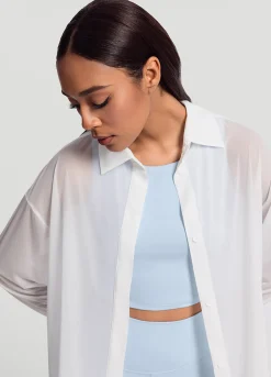 Sheer Button-Up Shirt