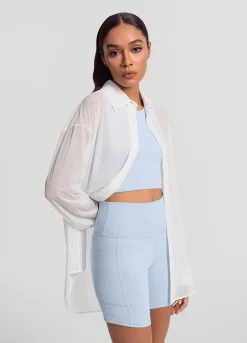 Sheer Button-Up Shirt