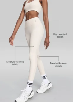 Stretch-Performance-Leggings mit hohem Bund
