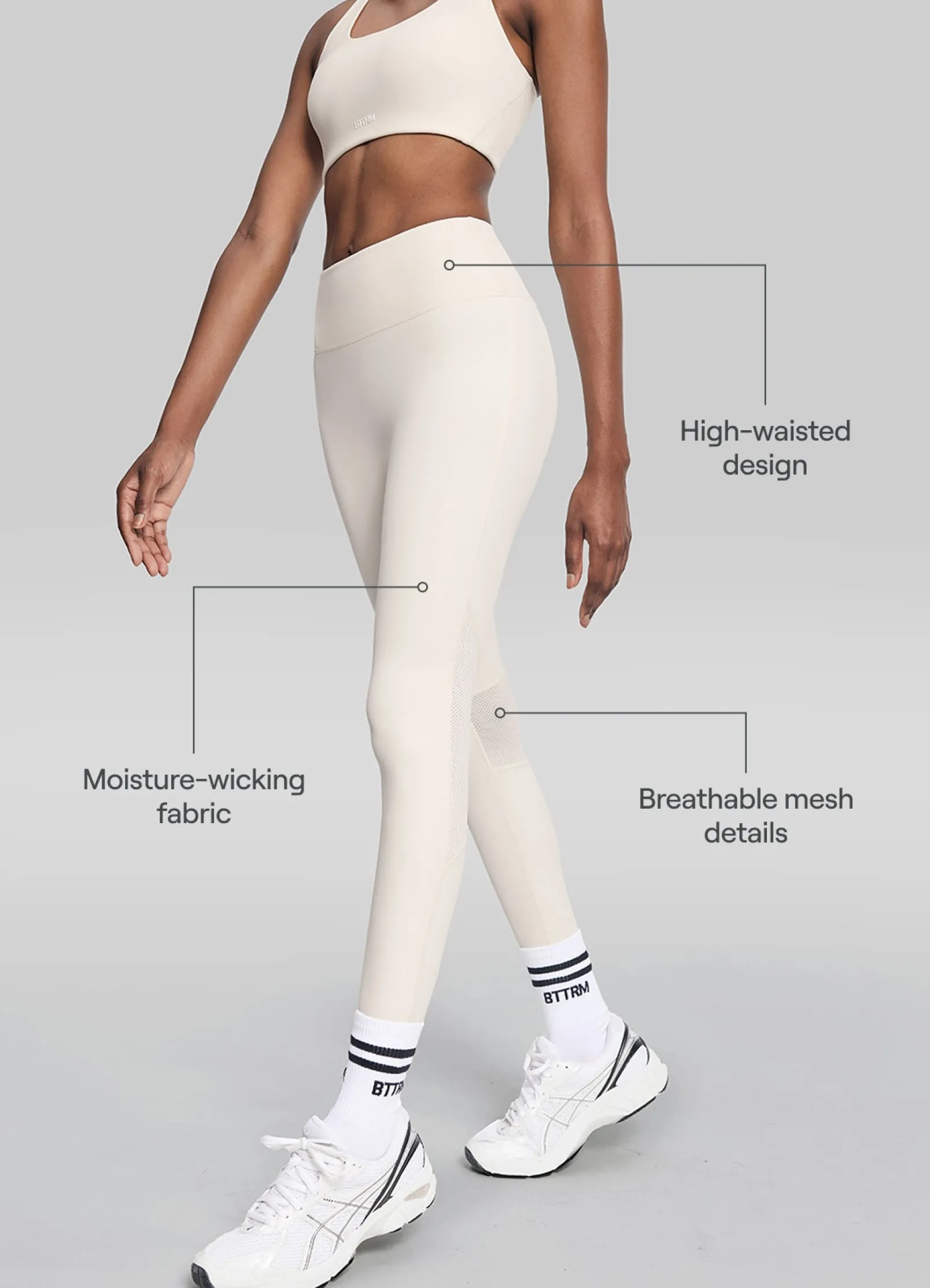 Stretch-Performance-Leggings mit hohem Bund