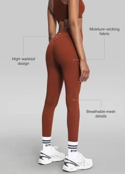 Stretch-Performance-Leggings mit hohem Bund