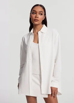 Textured Oversized Button-Up Shirt