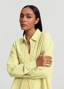 Textured Oversized Button-Up Shirt