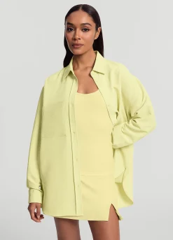 Textured Oversized Button-Up Shirt