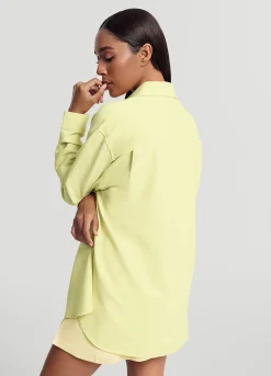 Textured Oversized Button-Up Shirt