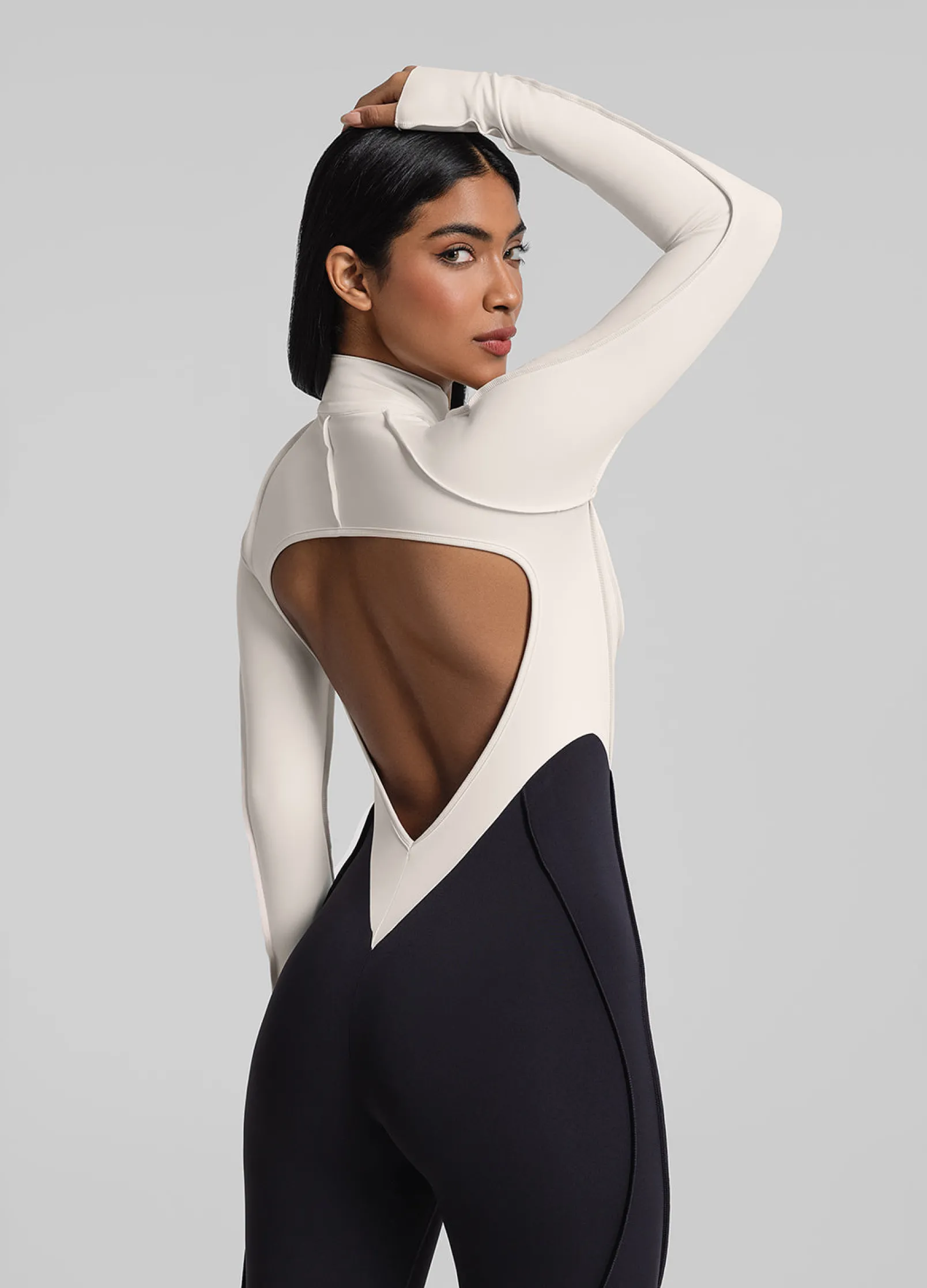Zweiteiliger Catsuit mit Kontrast-Design