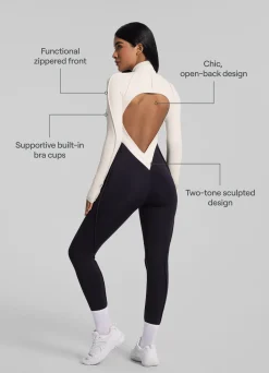 Zweiteiliger Catsuit mit Kontrast-Design