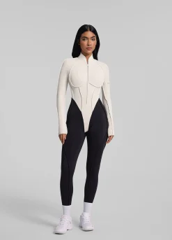 Zweiteiliger Catsuit mit Kontrast-Design